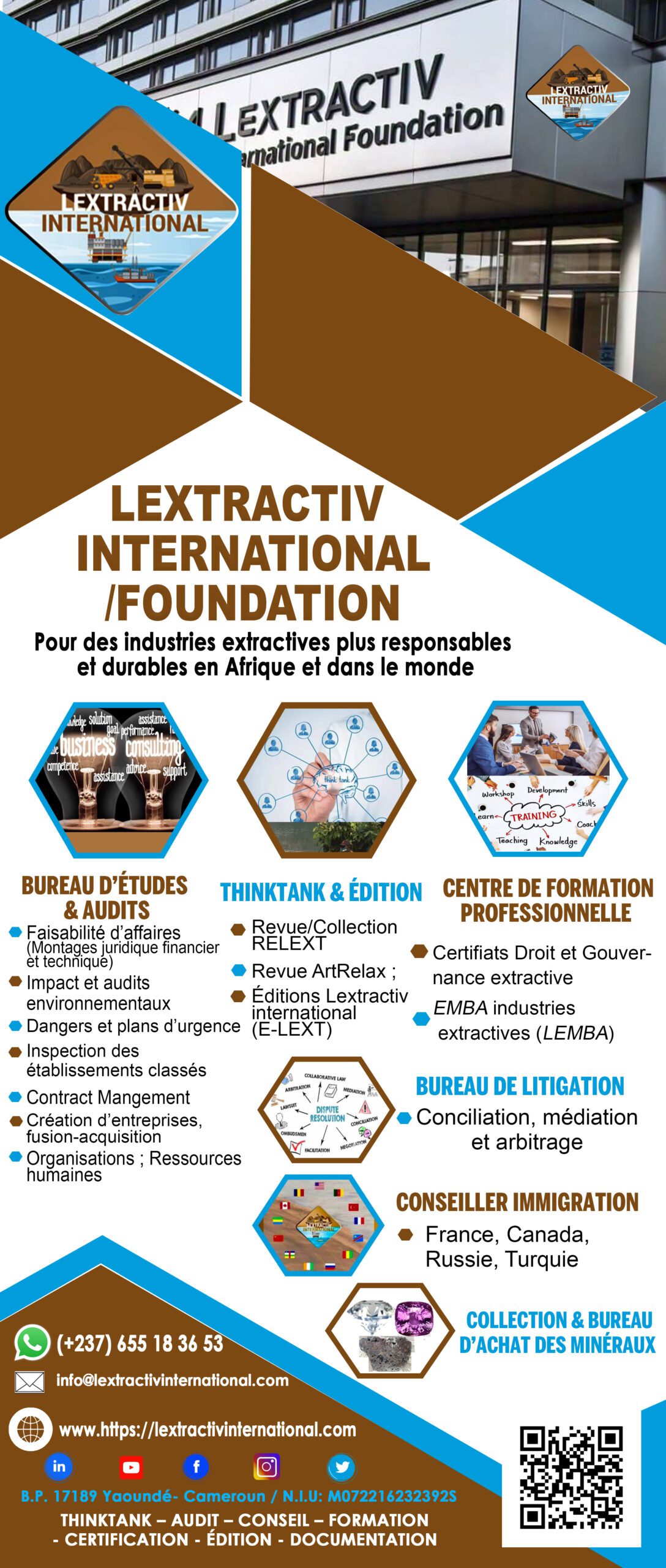 Explorez les domaines d’expertise de Lextractiv International/Foundation